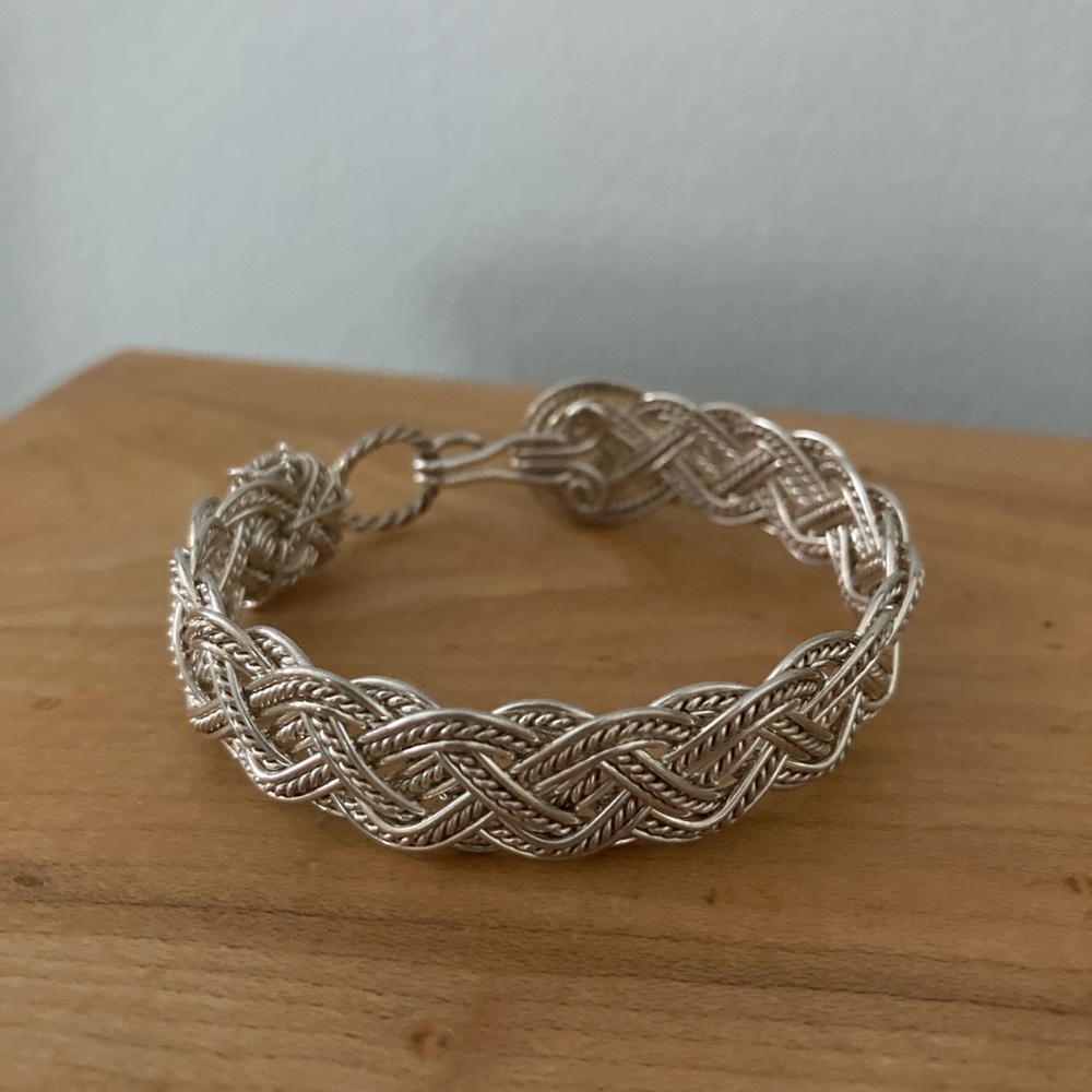 Elegant Silver Braided Bracelet